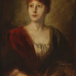 Print of "Portrait of a young lady" by Franz Seraph Lenbach