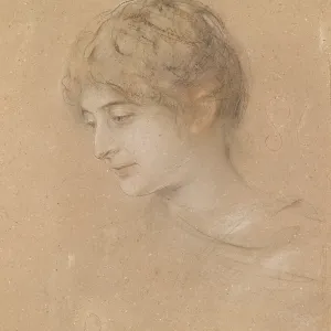 Print of 'Portrait of a Young Woman' by Franz Seraph Lenbach
