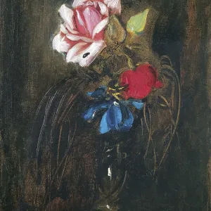 Franz Seraph Lenbach Print, Vase with Flowers