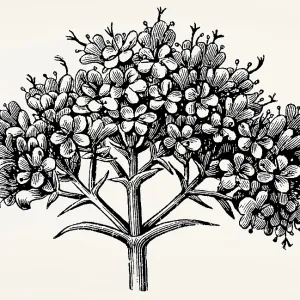 A panicle of Valeriana is a branched