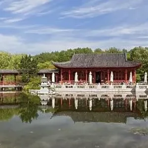 Panorama Chinese Garden Gardens of the World Marzahn Berlin Germany