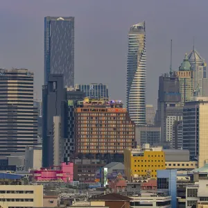 Golden Mount Panorama Print, Bangkok Skyline, Thailand