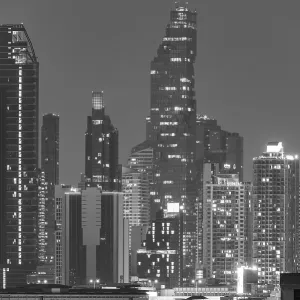 Panorama from Golden Mount, skyline of Bangkok