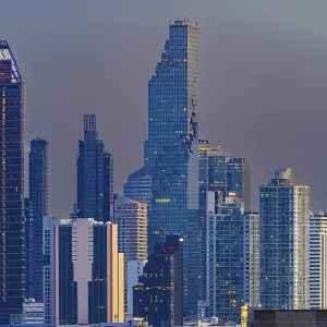 Panorama from Golden Mount, skyline of Bangkok