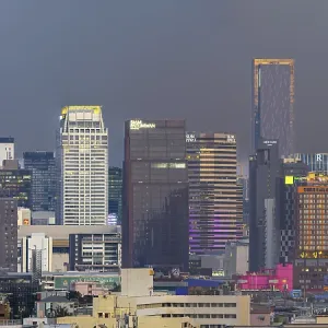 Panorama from Golden Mount, skyline of Bangkok