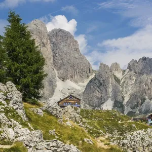Panorama of the Rosengarten Group in the Dolomites Panorama of the Rosengarten Group in the Dolomites