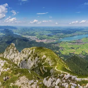 Panorama from Saeuling, 2047m, to the Tannheimer Berge Panorama from Saeuling, 2047m, to the Tannheimer Berge
