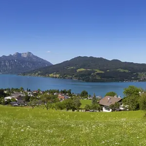 Panorama, Seefeld am Attersee with Schafberg