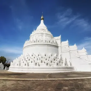 Panorama view of Hsinbyume or Myatheindan Pagoda at Mingun city near Mandalay Panorama view of Hsinbyume or Myatheindan Pagoda at Mingun city near Mandalay