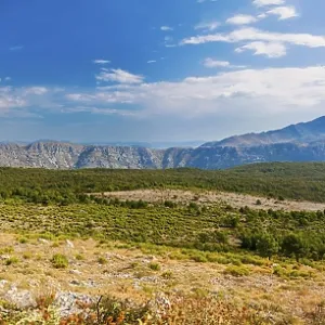 Panoramic nature landscape from the mountain above Dubrovnik