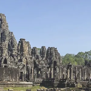 Panoramic picture of the south side of Bayon Temple