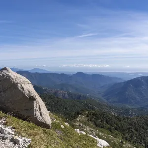 Panoramic Print of Corsican Mountains and Mediterranean Sea