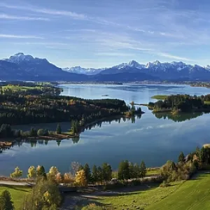 Panoramic View of Illasbergsee, Forggensee, Germany Print