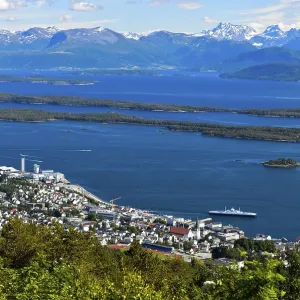Panoramic view of Molde on Moldefjord shore