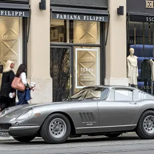 Parked vintage sports car Ferrari 275 GTB4