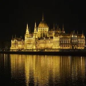 Parliament with Danube by night, Budapest, Hungary Parliament with Danube by night, Budapest, Hungary