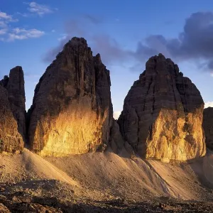 Three Peaks, north faces, in the evening light