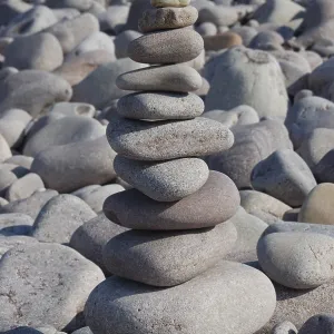 Pebble sculpture on a beach