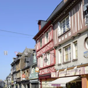 Pedestrian zone with half-timbered houses and shops Pedestrian zone with half-timbered houses and shops