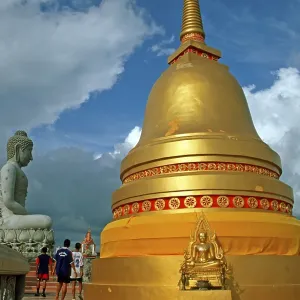 People, Buddha statue, chedi in Wat Tam Sua monastery People, Buddha statue, chedi in Wat Tam Sua monastery