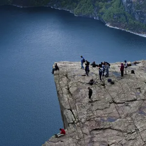 People on Preikestolen, Lysefjord