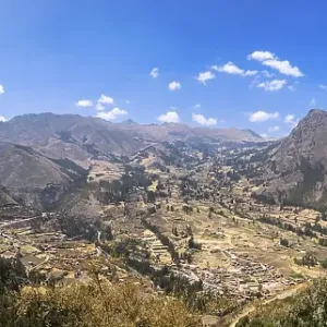 Peru, scenic panoramic mountain landscapes of Scared Valley Valle Sagrado in Cusco Peru, scenic panoramic mountain landscapes of Scared Valley Valle Sagrado in Cusco