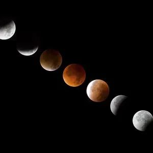 Phases of the lunar eclipse with Blood Moon and Super moon Phases of the lunar eclipse with Blood Moon and Super moon