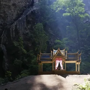 Photo of buddhist temple in mountain cave Photo of buddhist temple in mountain cave