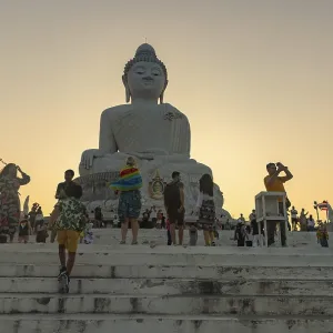 A picture of the large Phuket Big Buddha statue A picture of the large Phuket Big Buddha statue