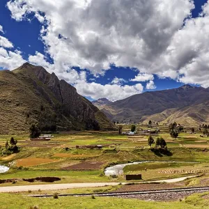 Picturesque landscape with hills