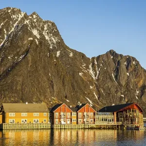 Pier in the harbour of Svolvaer, Austvagoy or Austvagoya, Lofoten, Norway, Europe Pier in the harbour of Svolvaer, Austvagoy or Austvagoya, Lofoten, Norway, Europe