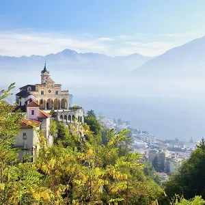 Pilgrimage Church of Madonna del Sasso on Lake Maggiore Pilgrimage Church of Madonna del Sasso on Lake Maggiore
