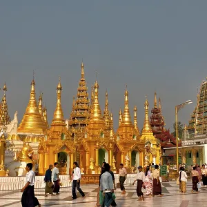 Pilgrims at the Golden Shwedagon Pagoda Pilgrims at the Golden Shwedagon Pagoda