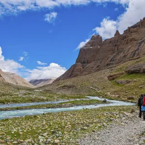 Pilgrims on the Kailash Kora, Western Tibet, Asia