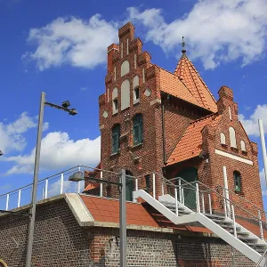 Heritage-Protected Pilot House Print, Stralsund Harbor Heritage-Protected Pilot House Print, Stralsund Harbor