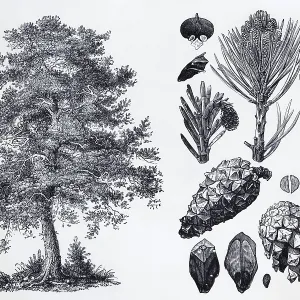 Pine (Pinus silvestris), tree, needles