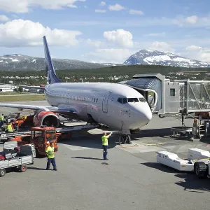Plane being loaded at the airport