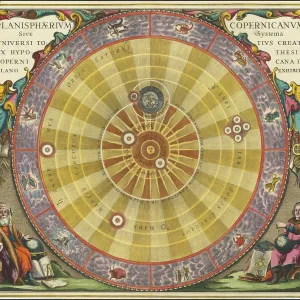Planisphaerium Copernicanum sky diagram by Andreas Cellarius Planisphaerium Copernicanum sky diagram by Andreas Cellarius