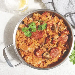 Polish Bigos Print - Stewed Meat in Stainless Steel Pan Polish Bigos Print - Stewed Meat in Stainless Steel Pan