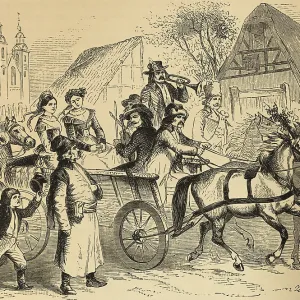 Polish farmer wedding, village scene Polish farmer wedding, village scene