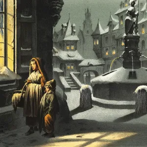 Two poor children, boy and girl