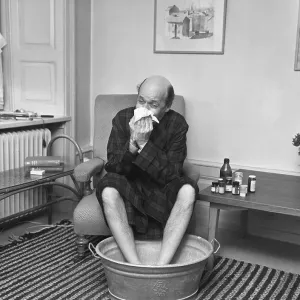 A Poorly Chap with His Feet in a Hot Bath 1950