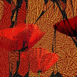Poppies in the grass, alienated Print Poppies in the grass, alienated Print