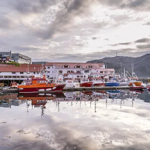 Port of Honningsvag in Finnmark Norway