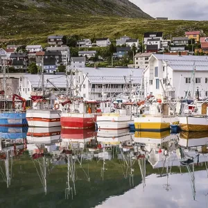 Port of Honningsvag in Finnmark Norway