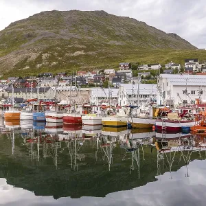 Port of Honningsvag in Finnmark Norway