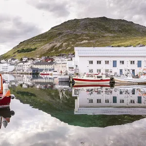 Port of Honningsvag in Finnmark Norway