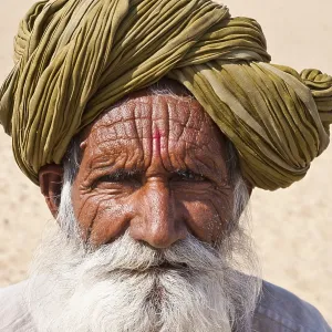 Portrait of an elderly Rajasthani