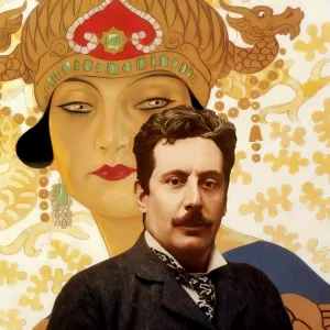 Portrait of Giacomo Puccini, digitally edited according to a photograph Portrait of Giacomo Puccini, digitally edited according to a photograph