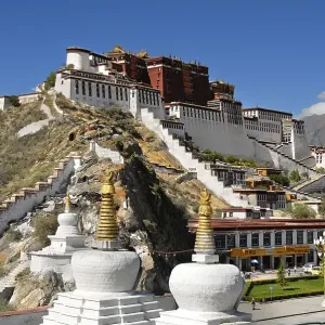 Potala Palace with Choerten Lhasa Tibet China
